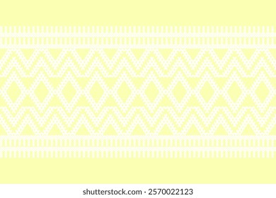 Ikat cross stitch geometric embroidery seamless knitted pattern on damask background. Perfect decorative design for sweater, fabric, decoration, illustration, ornament, texture, textile, interior