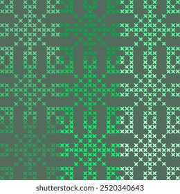 ikat  cross stitch ombre green  ethnic seamless pattern stitch craft fashion design abstract artwork wallpaper retro hand drawn geometric shape embroidery template decoration print graphic 
