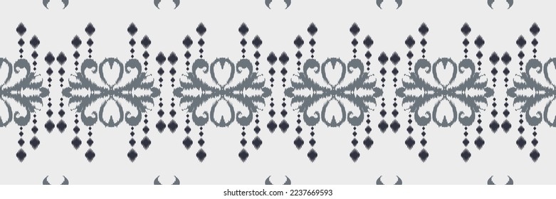 Ikat damask batik textile seamless pattern digital vector design for Print saree Kurti Borneo Fabric border brush symbols swatches cotton
