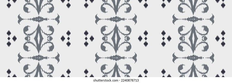Ikat Damask batik Textil nahtlose Muster digitale Vektordesign für Print Saree Kurti Borneo Fabric Bürstensymbole Swatte Baumwolle