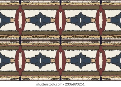 Ikat Damask Embroidery Background. Ikat Chevron Geometric Ethnic Oriental Pattern traditional.aztec Style Abstract Vector illustration.design for Texture,fabric,clothing,wrapping,sarong.