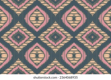 Ikat Damask Embroidery Background. Ikat Design Geometric Ethnic Oriental Pattern Traditional. Ikat Aztec Style Abstract Design for Print Texture,fabric,saree,sari,carpet.