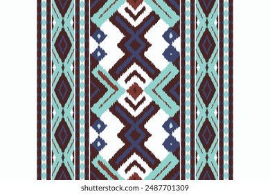 Ikat Damask Fondo De Bordado. Ikat Diseño Geométrico Étnico Oriental Patrón Tradicional. Diseño Abstractas de estilo azteca Ikat para textura de impresión, tela, sari, sari, alfombra.