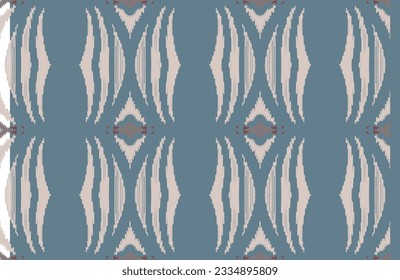 Ikat Damask Embroidery Background. Ikat Flower Geometric Ethnic Oriental Pattern traditional.aztec Style Abstract Vector illustration.design for Texture,fabric,clothing,wrapping,sarong.
