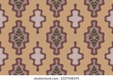 Ikat Damask Embroidery Background. Ikat Frame Geometric Ethnic Oriental Pattern traditional.aztec Style Abstract Vector illustration.design for Texture,fabric,clothing,wrapping,sarong.