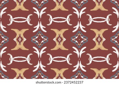 Ikat Damask Embroidery Background. Ikat Damask Geometric Ethnic Oriental Pattern Traditional. Ikat Aztec Style Abstract Design for Print Texture,fabric,saree,sari,carpet.