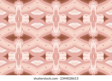 Antecedentes del bordado de Ikat Damask. Patrón Ikat Patrón Geométrico Étnico Oriental Patrón tradicional.Estilo azteca Abstract Ilustración vectorial.diseño para textura, tela, ropa, envoltura,sarong.