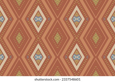 Ikat Damask Embroidery Background. Ikat Print Geometric Ethnic Oriental Pattern traditional.aztec Style Abstract Vector illustration.design for Texture,fabric,clothing,wrapping,sarong.