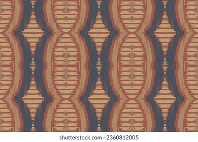 Ikat Damask Embroidery Background. Ikat Prints Geometric Ethnic Oriental Pattern traditional.aztec Style Abstract Vector illustration.design for Texture,fabric,clothing,wrapping,sarong.