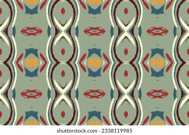 Antecedentes del bordado de Ikat Damask. Ikat Patrón Geométrico Etnico Oriental sin costura tradicional.Estilo azteca Abstract Ilustración vectorial.diseño para textura, tela, ropa, envoltura, sarong.