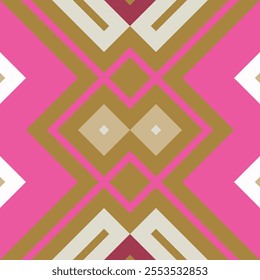 Ikat Damask Embroidery Background. Ikat Seamless Geometric Ethnic Oriental Pattern traditional.aztec Style Abstract Vector illustration.design for Texture,fabric,clothing,wrapping,sarong.