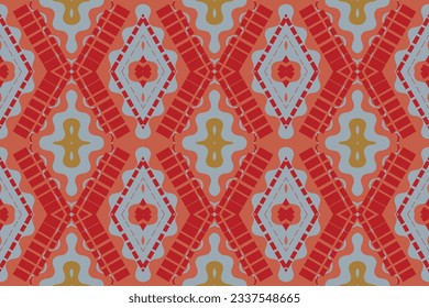 Ikat Damask Embroidery Background. Ikat Stripes Geometric Ethnic Oriental Pattern traditional.aztec Style Abstract Vector illustration.design for Texture,fabric,clothing,wrapping,sarong.