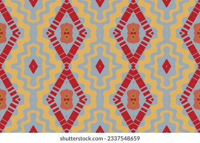 Ikat Damask Embroidery Background. Ikat Texture Geometric Ethnic Oriental Pattern traditional.aztec Style Abstract Vector illustration.design for Texture,fabric,clothing,wrapping,sarong.