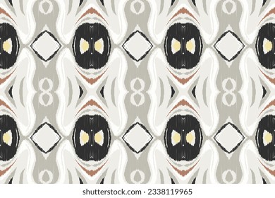 Ikat Damask Embroidery Background. Ikat Texture Geometric Ethnic Oriental Pattern traditional.aztec Style Abstract Vector illustration.design for Texture,fabric,clothing,wrapping,sarong.