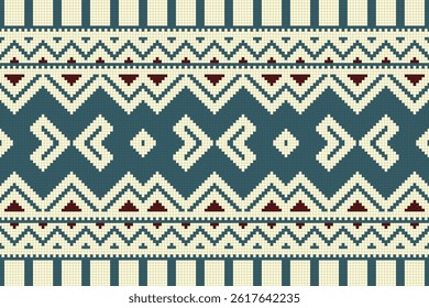 Ikat Damask Embroidery Background. Ikat Texture Geometric Ethnic Oriental Pattern Traditional. Ikat Aztec Style Abstract Design for Print Texture,fabric,saree,sari,carpet.