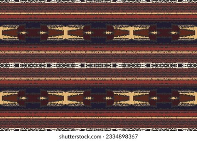 Ikat Damask Embroidery Background. Ikat Triangle Geometric Ethnic Oriental Pattern traditional.aztec Style Abstract Vector illustration.design for Texture,fabric,clothing,wrapping,sarong.