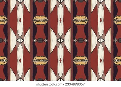 Antecedentes del bordado de Ikat Damask. Patrón oriental geométrico del vector de Ikat tradicional. Diseño abstracto de estilo azteca Ikat para textura impresa, tela, sari, alfombra.