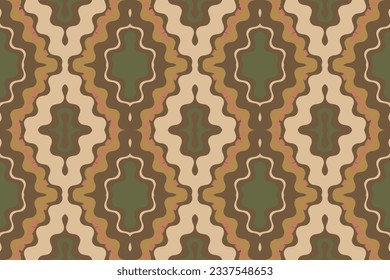 Antecedentes del bordado de Ikat Damask. Patrón oriental geométrico del vector de Ikat tradicional. Diseño abstracto de estilo azteca Ikat para textura impresa, tela, sari, alfombra.
