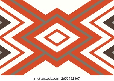 Ikat Damask Embroidery Background. Ikat Vector Geometric Ethnic Oriental Pattern traditional.aztec Style Abstract Vector illustration.design for Texture,fabric,clothing,wrapping,sarong.