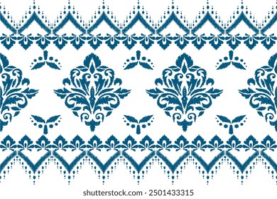 Ikat Damask geometric embroidery ethnic oriental pattern traditional.Aztec art ornament print.Design for carpet, cover.wallpaper, wrapping, fabric, clothing
