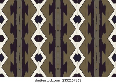 Ikat Damask Paisley Embroidery Background. Ikat Flower Geometric Ethnic Oriental Pattern traditional.aztec Style Abstract Vector illustration.design for Texture,fabric,clothing,wrapping,sarong.