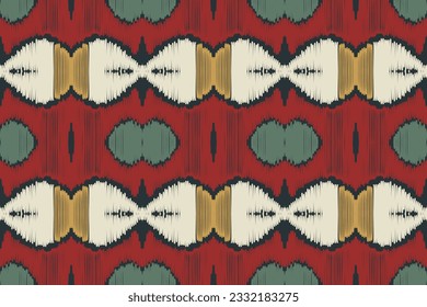 Ikat Damask Paisley Embroidery Background. Ikat Print Geometric Ethnic Oriental Pattern traditional.aztec Style Abstract Vector illustration.design for Texture,fabric,clothing,wrapping,sarong.