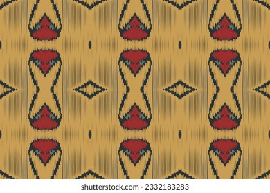 Ikat Damask Paisley Embroidery Background. Ikat Flowers Geometric Ethnic Oriental Pattern traditional.aztec Style Abstract Vector illustration.design for Texture,fabric,clothing,wrapping,sarong.