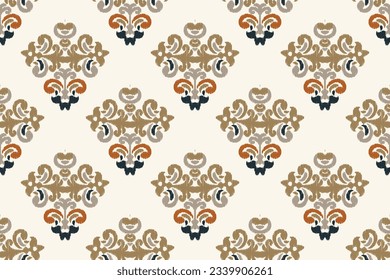 Ikat Damask Paisley Embroidery Background. Ikat Triangle Geometric Ethnic Oriental Pattern Traditional. Ikat Aztec Style Abstract Design for Print Texture,fabric,saree,sari,carpet.