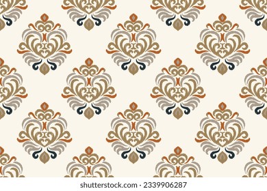 Ikat Damask Paisley Embroidery Background. Ikat Print Geometric Ethnic Oriental Pattern Traditional. Ikat Aztec Style Abstract Design for Print Texture,fabric,saree,sari,carpet.