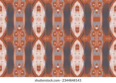 Ikat Damask Paisley Embroidery Background. Ikat Designs Geometric Ethnic Oriental Pattern traditional.aztec Style Abstract Vector illustration.design for Texture,fabric,clothing,wrapping,sarong.