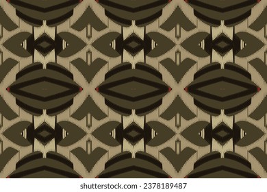 Ikat Damask Paisley Embroidery Background. Ikat Texture Geometric Ethnic Oriental Pattern traditional.aztec Style Abstract Vector illustration.design for Texture,fabric,clothing,wrapping,sarong.
