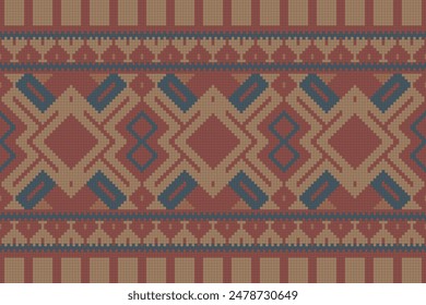 Ikat Damask Paisley Embroidery Background. Ikat Background Geometric Ethnic Oriental Pattern traditional.aztec Style Abstract Vector illustration.designTexture,fabric,clothing,wrapping,sarong.