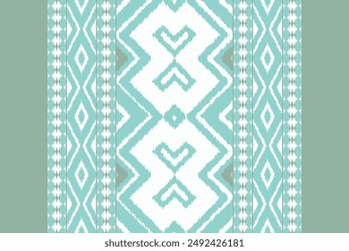 Ikat Damast Paisley Stickerei Hintergrund. Ikat Design Geometric Ethnic Oriental Pattern Traditional.aztec Style Abstrakte Vektorillustration.Design für Textur, Stoff, Kleidung, Verpackung, Sarong.