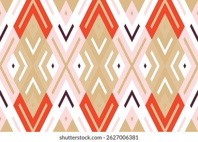 Ikat Damask Paisley Embroidery Background. Ikat Background Geometric Ethnic Oriental Pattern traditional.aztec Style Abstract Vector illustration.designTexture,fabric,clothing,wrapping,sarong.