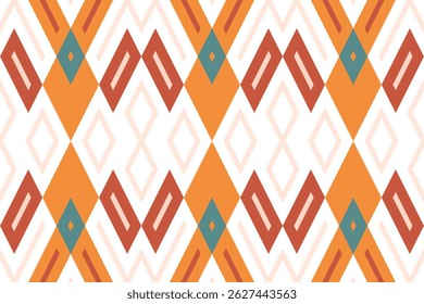 Ikat Damask Paisley Embroidery Background. Ikat Flower Geometric Ethnic Oriental Pattern traditional.aztec Style Abstract Vector illustration.design for Texture,fabric,clothing,wrapping,sarong.