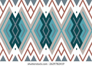Ikat Damask Paisley Embroidery Background. Ikat Design Geometric Ethnic Oriental Pattern traditional.aztec Style Abstract Vector illustration.design for Texture,fabric,clothing,wrapping,sarong.