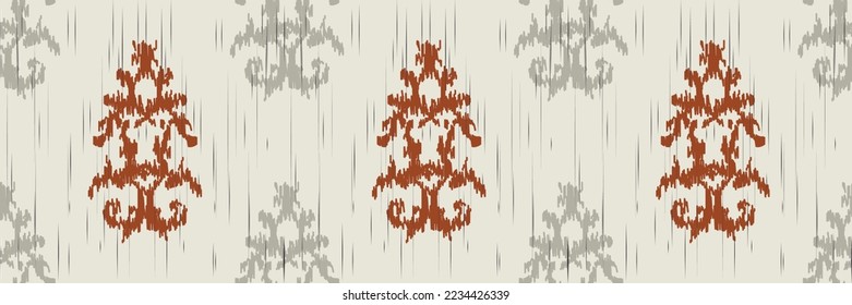 Ikat Damask Scandinavian embroidery, ikat seamless tribal color, Ethnic nativity Digital textile Asian Design ancient art for Prints Fabric saree Mughal Swaths texture Kurti Kurtis Kurtas