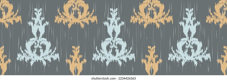 Ikat Damask Scandinavian embroidery, ikat seamless pattern tribal Africa, Asian design Digital textile Asian Design ancient art for Prints Fabric saree Mughal Swaths texture Kurti Kurtis Kurtas