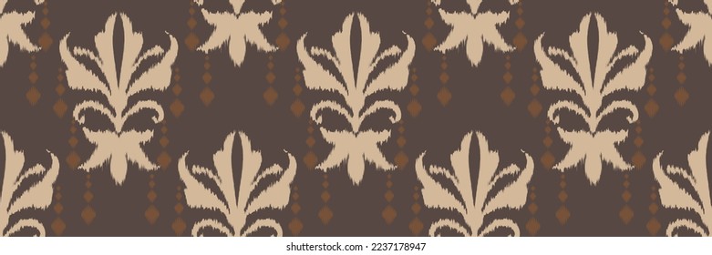Ikat Damask Scandinavian embroidery, ikat seamless tribal Aztec, Ancient style Digital textile Asian Design ancient art for Prints Fabric saree Mughal Swaths texture Kurti Kurtis Kurtas