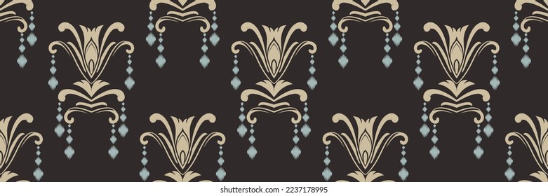 Ikat Damask Scandinavian embroidery, ikat seamless pattern tribal backgrounds, Ancient style Digital textile Asian Design ancient art for Prints Fabric saree Mughal Swaths texture Kurti Kurtis Kurtas