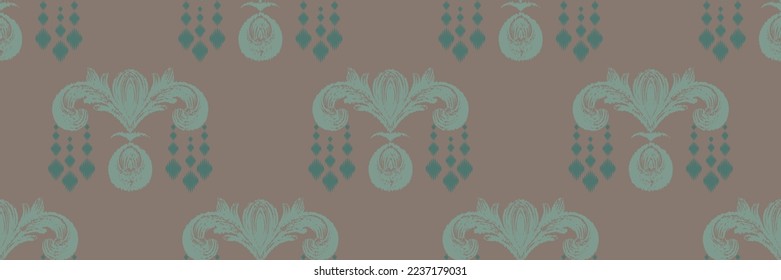 Ikat Damask Scandinavian embroidery, ikat seamless pattern tribal Aztec, Ancient style Digital textile Asian Design ancient art for Prints Fabric saree Mughal Swaths texture Kurti Kurtis Kurtas