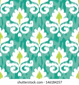 Ikat Damask Seamless Background Pattern 