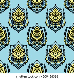 Ikat Damask Seamless Background Pattern