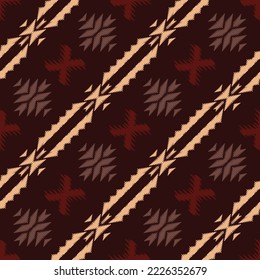 Ikat damask tribal cross Seamless Pattern. Ethnic Geometric Batik Ikkat Digital vector textile Design for Prints Fabric saree Mughal brush symbol Swaths texture Kurti Kurtis Kurtas