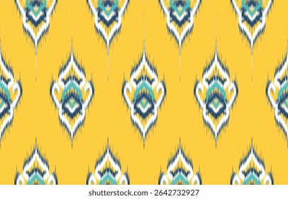 ikat design for ethnic seamless fabric textile or native geometric and fabric ikat style vector wallpaper motif.