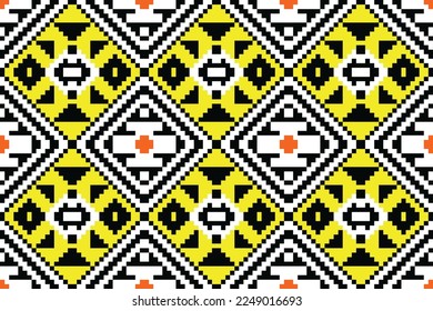 Ikat design pattern art. folk embroidery, and Mexican style Ethnic Textile Motif ikat seamless pattern digital vector design for Print saree sari Kurti Borneo Fabric border brush symbols swatches