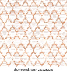 Diseño Ikat. Borde naranja sin inconvenientes.Geometría clásica repetir patrón moderno con texturas