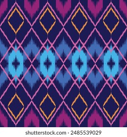 ikat design seamless pattern style in dark shade