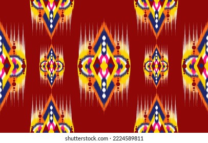 Design ikat Muster abstrakte geometrische ikat ethnische, Folk Muster Aztec Stil, Gyp sy, Mexikaner, Indianer, skandinavische, Design-ikat für Hintergrund, Tapete, Teppich, Umhüllung, Stoff, Textil Mode. 