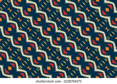 Ikat design tribal art Seamless Pattern. Ethnic Geometric Batik Ikkat Digital vector textile Design for Prints Fabric saree Mughal brush symbol Swaths texture Kurti Kurtis Kurtas